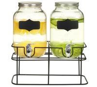 Distributeurs de boissons - VIDAXL - 2 pcs - Verre transparent - Support noir - 8 Litres