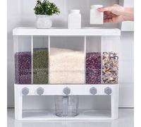 Distributeurs de nourriture DescriptionAvez-vous l'impression qu'il n'y a pas assez d'espace pour les étagères et les armoires de cuisine ? Pensez-vous qu'il y a trop de grains placés en désordre ? Ré