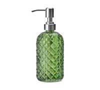 Distributeurs de Savon Bouteille de lotion en verre 400 ml Porte-savon for maison/hôtel/salle de bain Transparent Cylindrique Bleu/Transparent/Vert/Orange Accessoire Salle de Bain(Transparent)