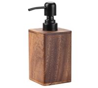 Distributeurs de savon pour comptoirs Flacons de lotion en bois massif, bouteilles distributrices type poussoir, désinfectant mains, gel douche, stockage d'articles de salle de bain (7oz/200 ml)