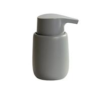 Distributeurs de Savon pour Plan de Travail Distributeur de Savon Blanc en résine Mate Douce au Toucher, Bouteille Lotion Grise avec Pompe Décoration Vintage pour Salle de Bain(Gray)