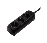 Hama Distribution Panel 3-Way 45° - Coupe-circuit - CA 230 V - connecteurs de sortie : 3 - 1.4 m - noir (pack de 20)