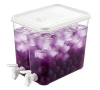 Distributore di Bevande per Frigorifero | Capacità 8 Litri Antigoccia Trasparente con 2 Rubinetti,Dispenser Succhi Sottile,Per Bevande Calde e Fredde Limonata Tè Freddo Sangria Feste in Casa