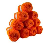 Distrifil Azurite - Fils Acrylique col Orange - Grosseur 3-3,5 : Lot de 10 Pelotes