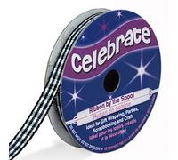 Distrifil - Bobine de ruban ginghan - long 5m - larg 6 mm - Celebrate - Noir