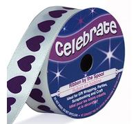 Distrifil - Bobine de ruban imprimé - long 4m - larg 16 mm - Celebrate - Violet