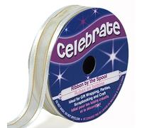 Distrifil - Bobine de ruban - organza - long 5m - larg 12 mm - Celebrate - Blanc