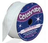 Distrifil - Bobine de ruban - organza - long 5m - larg 20 mm - Celebrate - Blanc