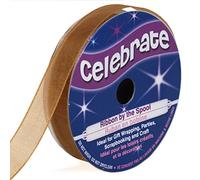 Distrifil - Bobine de ruban - organza - long 8m - larg 9 mm - Celebrate - Marron