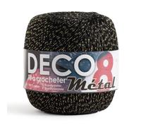 Distrifil Coton à Crocheter Deco 8M Color : Noir (Noir Dore)