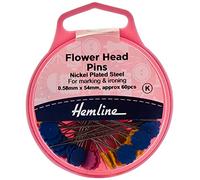 Hemline Épingles à tête fleurs 60 pcs Argent G