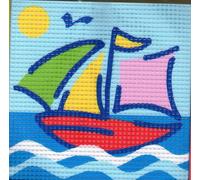 Distrifil Kit Canevas Bateau 16 x 16 cm Gros trous