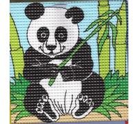 Kit canevas Panda 15 x 15 cm gros trous Multicolore