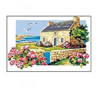 Kit canevas modèle maison bretonne 30 x 40 cm Seg de Paris MULTICOLORE