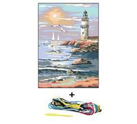 Distrifil Kit Canevas Phare au Soleil Couchant 22 x 33 cm