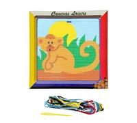 Kit compet Canevas - 15x15cm - Singe - gros trous spécial débutant Multicolore