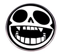 Distrigeek pin's Gorillaz Logo, en métal, rond, noir et blanc, badge broche, groupe musique rock anglais, pin's pour homme ou femme, idée cadeau, 3 cm, accessoire décoration sac veste jean