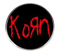 Distrigeek Pin's Korn logo en métal rond badge groupe de musique rock alternatif