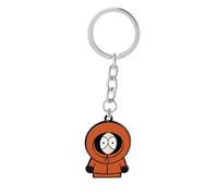 Distrigeek porte-clés Kenny en métal émaillé, orange et noir, porte-clefs pour homme ou femme fan de série télé d'animation télé de dessin animé, idée cadeau drôle amusant comique