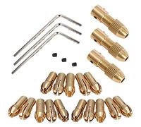 Disttocate 3 Ensembles 0.5-3Mm Mandrin de Forage en Laiton Petite Pince de Foret éLectrique AdaptéE Aux Outils Rotatifs pour 3 Taille -2.0Mm 2.35Mm 3.17Mm