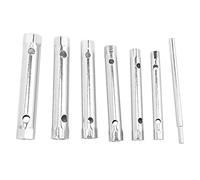 Disttocate 6 Pc 8-19Mm Métrique Tubulaire Clé À Boîte Set Tube Bar Bougie D'Allumage Clé À Molette En Acier À Double Fin Pour Automobile Réparation de L'Aplomb