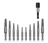 Disttocate Ensemble D'Extracteurs de Vis Endommagés 11 Pièces, Ensemble D'Extracteurs de Vis et D'Embouts D'Extraction, 5 Tailles Pratiques avec Outil de Retrait des Vis Dénudées