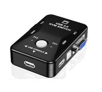 Disttocate Sélecteur de Souris KVM USB 2.0, Clavier, Répartiteur VGA, Commutateur de Partage, Commutateur KVM USB, 2 Ports, Boîtier de Commutation VGA SVGA, Installation Facile, Facile à Utiliser