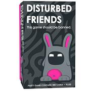 Disturbed Friends fête à Jouer avec des Amis devrait être Interdit | Idéal pour jusqu'à 4 Joueurs | Jeu Amusant pour Adultes, FRDF79459, Noir/Rose, Medium