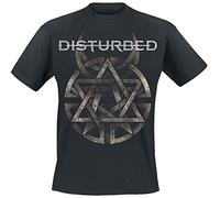 Disturbed Symbol Homme T-Shirt Manches Courtes Noir M 100% Coton Regular/Coupe Standard