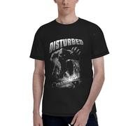 Disturbeds T-Shirt Full Width Men's Short Sleeved Casual Basic Classic Pullover Tees Manches Courtes(Medium)