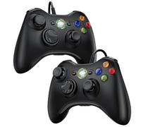 Diswoe 2 Pack Manette pour Xbox 360, 2 Pack Manette PC, Joystick Manette de Jeu pour Xbox 360/ Slim/PC Windows 7/8/10/11/XP, Gamepad Filaire avec Double Vibration/Design Ergonomique