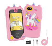 Diswoe Telephone Portable pour Enfant, Smartphone Enfant Jouets Enfant 3 4 5 6 7 8 9 Ans, Smartphone avec Musique Podomètre Alarme Caméra Mode école Livre Audio Lampe Poche, Cadeau Enfant 3-8 Ans