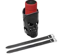 Ditanpu Porte-Bouteille pour vélo, Porte-gobelet de Motard en Cuir PU, Porte-Bouteille Universel Skull Design avec 2 Sangles pour Moto, Scooter, Bateau, Kayak, vélo, Marcheur