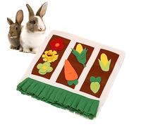 Ditanpu Tapis À Renifler pour Lapin, Jouet Intelligence, Nourriture, Tapis À Renifler pour Lapin Lavable Tapis Educateur pour Cochon d'InLapin Nain Doux Jeu Tapis Snuffle Jouet Pliable Marron Carrée