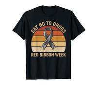 Dites Non aux médicaments Ruban Rouge Semaine de Sensibilisation à la Drogue rétro T-Shirt
