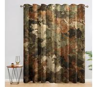 DITHYRAM Rideau Style Industriel Occultant Motif Antique Effet Vieilli Vintage Rideaux Chambre Salon Cuisine 140 x 160 cm, Oeillets Rail Rideaux Occultants Thermique