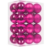 DITK-U 24pcs Boules de Noël 3cm Matt Glitter Boules d'arbre Décoration d'arbre de Noël Glänzend für Weihnachtsbaum Ornamente für Weihnachten hangende Décorationen (Rose)
