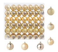 DITK-U 42pcs Glitter Boules de Noël à l'épreuve de l'arbre de Baubles Arbre Ornaments Baubles pour Arbre de Noël Décoration de fête de Mariage (Or)