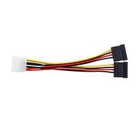 DITM® Câble doubleur d'Alimentation Interne Molex male (4 broches) vers 2 X SATA femelle (15 poles)