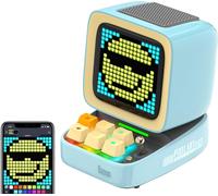 Ditoo Enceinte Bluetooth Avec Affichage Leds, Reveil, Et 10 Watts Audio Pour Chambre,Diy,Anniversaire(Bleu)[Z137]