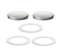 DITOSH 2 Pcs Filtre avec 3 Pcs Joint d'étanchéité en Silicone Pour Cafetière Expresso 9 Tasse Pour Cuisinière Pièces de Rechange Pour Big Tummy et Straight Moka Pot en Acier Inoxydable