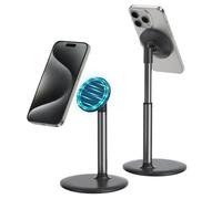 DiTouch Support Mag-Safe Réglable en Hauteur Et en Angle Support Telephone avec Anneaux Métallique Compatible avec i-Phone 16 15 14 13 12 Pro Max Galaxy S23 Ultra S22 Noir Support Mag-Safe Bureau