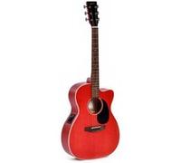 Ditson by Sigma 000C-10E-TRD - Guitare électro-acoustique Triple 0 Série 10 - Rouge satiné G