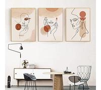 Dittelle Abstrait femme visage mur Art impression dessin au trait toile affiche géométrie peinture minimaliste mur photos chambre décor à la maison 50x70 cm-3 pièces sans cadre