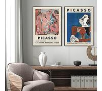 Dittelle Abstrait Vintage Peinture Pablo Picasso Exposition Toile Affiches et Gravures Musée Moderne Galerie Mur Art Photo Décor 50x70cmx2Pcs Sans Cadre