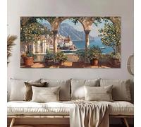 Dittelle Affiche et impressions sur toile représentant un paysage côtier vintage avec des citronniers de la côte amalfitaine (60 x 120 cm, sans cadre)