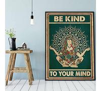 Dittelle Affiche Vintage Be Kind To Your Mind Femme Yoga Toile Peinture Abstraite Moderne Mur Photos Sports Gym Home Decor 40x50cm Sans Cadre