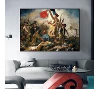 Dittelle Artiste Eugene Delacroix Liberty Leading The People Affiche Toile Peinture Révolution Française Marianne Wall Art Home Decor 60x80cm Sans Cadre