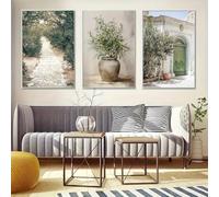 Dittelle Décoration murale moderne avec motif de branches d'olivier, impressions sur toile de Taly City, art mural imprimé sur toile pour la décoration intérieure (40 x 60 cm x 3 / sans cadre)