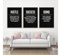 Dittelle Grind Hustle Succès Motivation Affiches et Gravures Décor Art Moderne Entrepreneur Motivation Toile Peinture Photos 70x90cm-3Pieces Sans Cadre